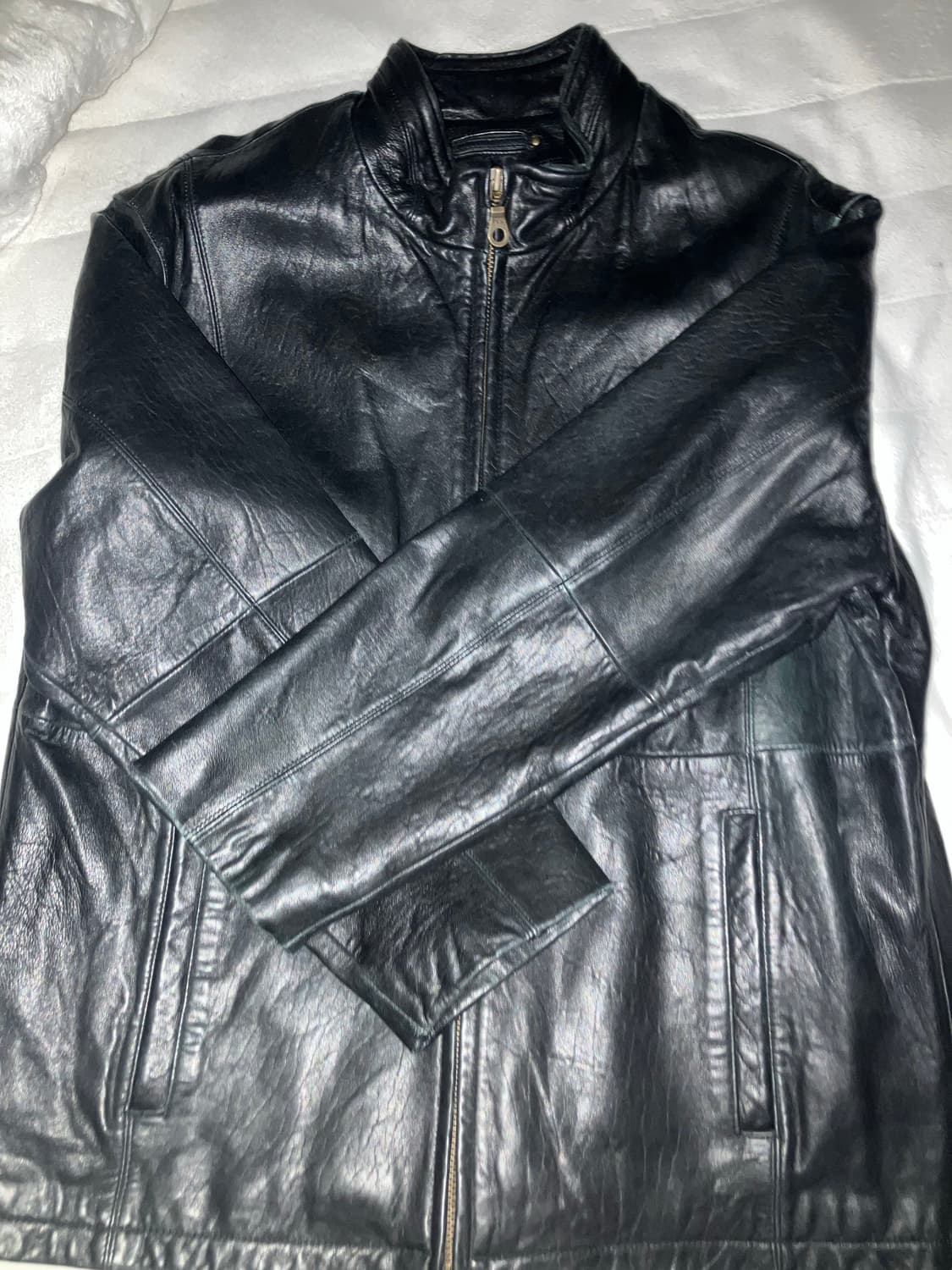 빈티지 가죽자켓 레더 블루종 레더 봄버자켓 상품이미지2