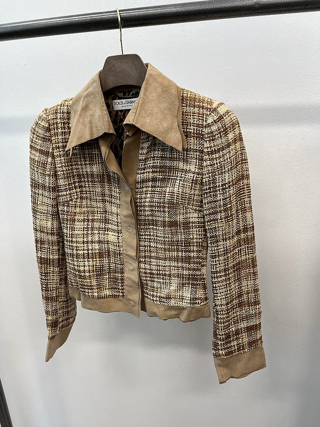 여) 돌체앤가바나 레더콤비 트위드자켓  상품이미지1