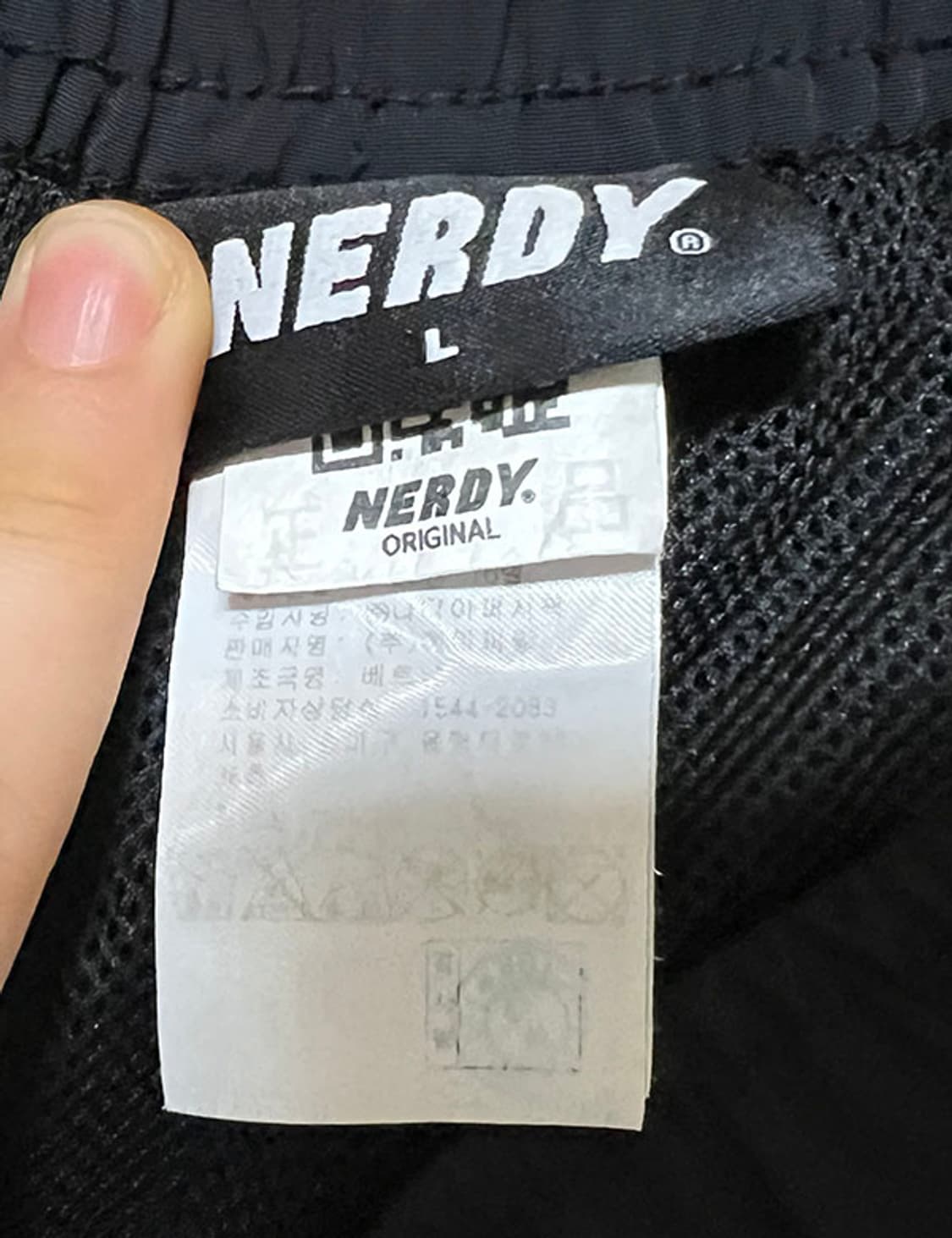 NERDY 널디 남자 엔와이 우븐 트랙 하프팬츠 블랙/화이트 L 32 상품이미지4