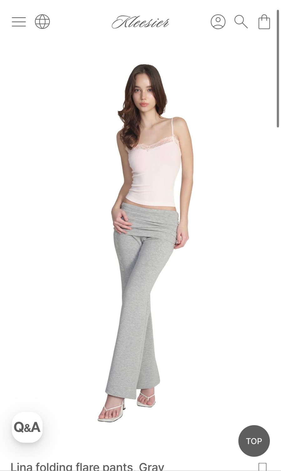 클리시어 회색 레깅스(Lina folding flare pants) 상품이미지1