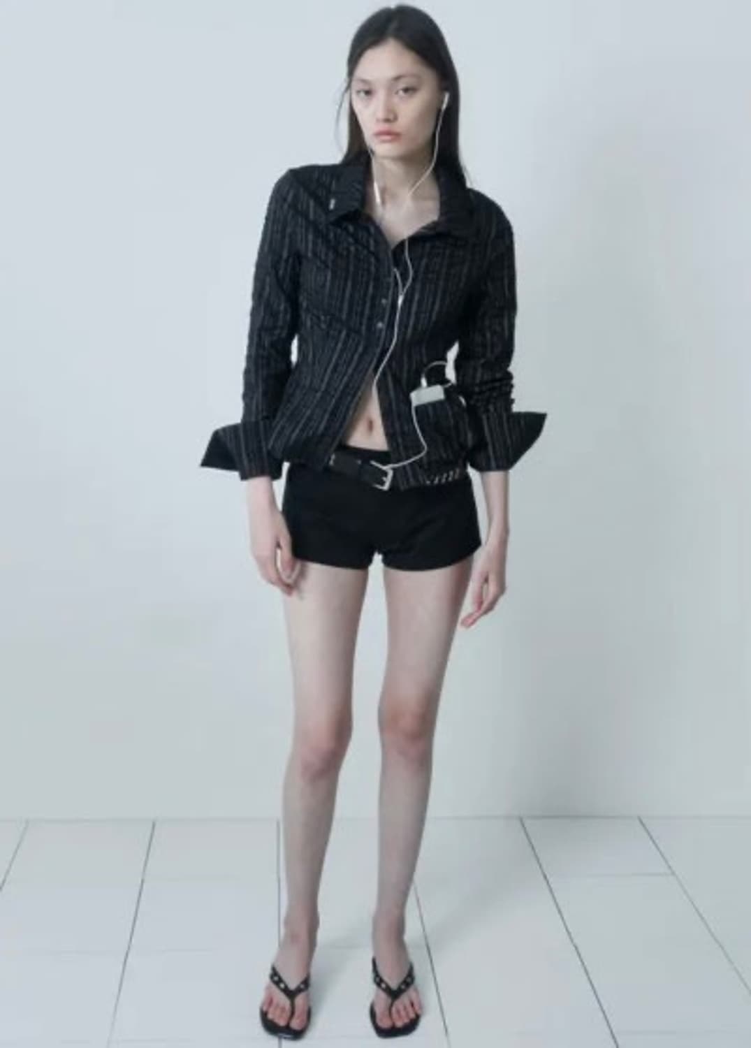 CRUNCH STRIPE SHIRT-BLACK 상품이미지3