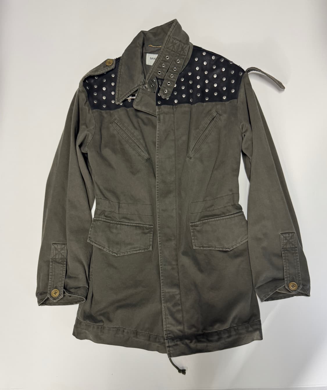 정품!! 여성 생로랑 양가죽 밀리터리 야상 자켓 s 상품이미지1