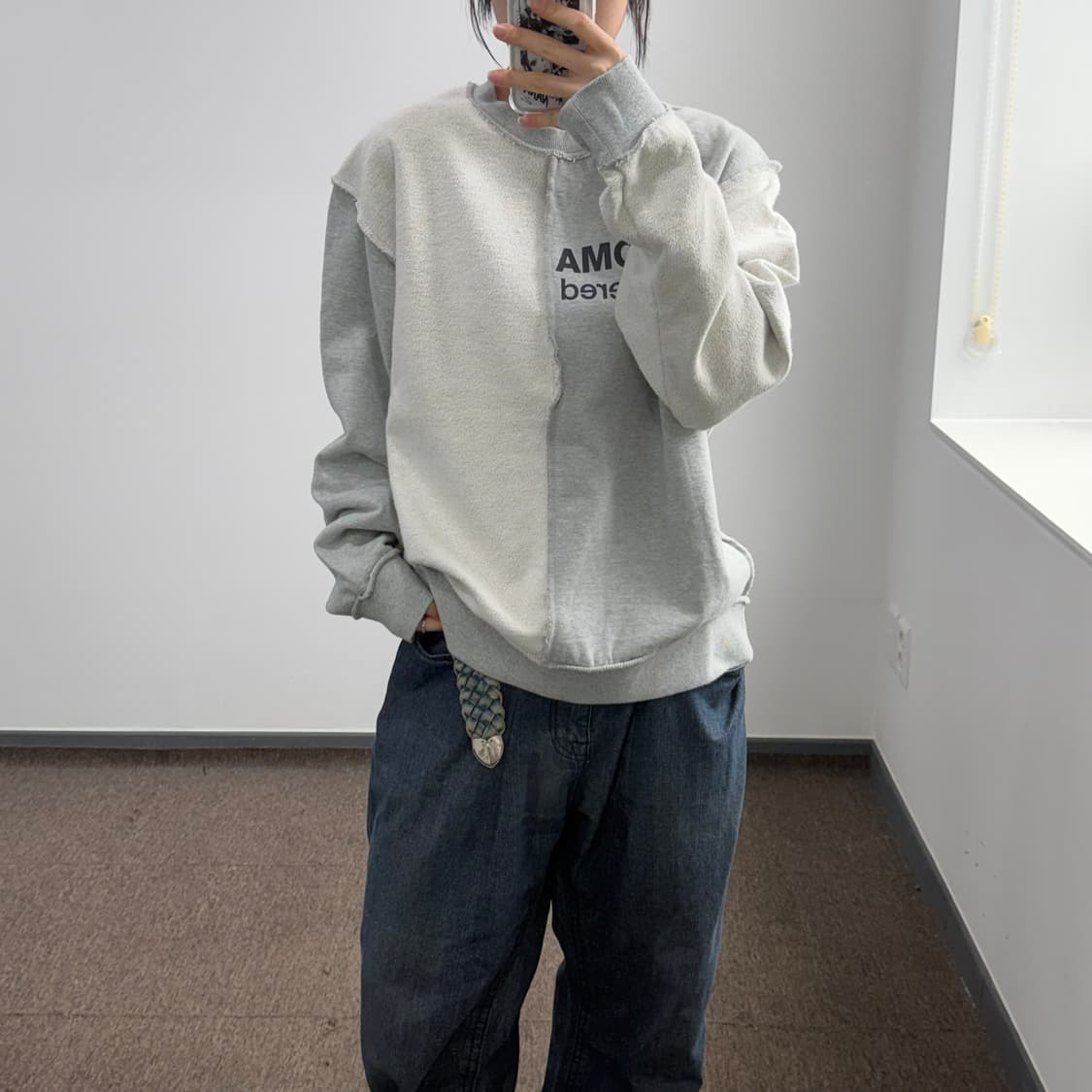 Nomanual 노메뉴얼 그레이 맨투맨  상품이미지1