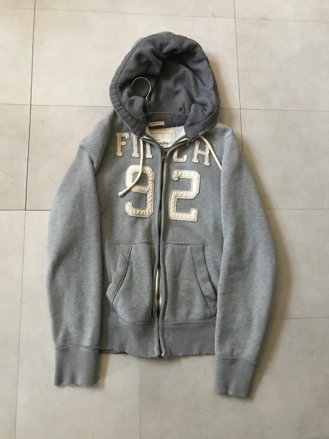 아베크롬비 그레이 빅로고 후드집업 상품이미지8