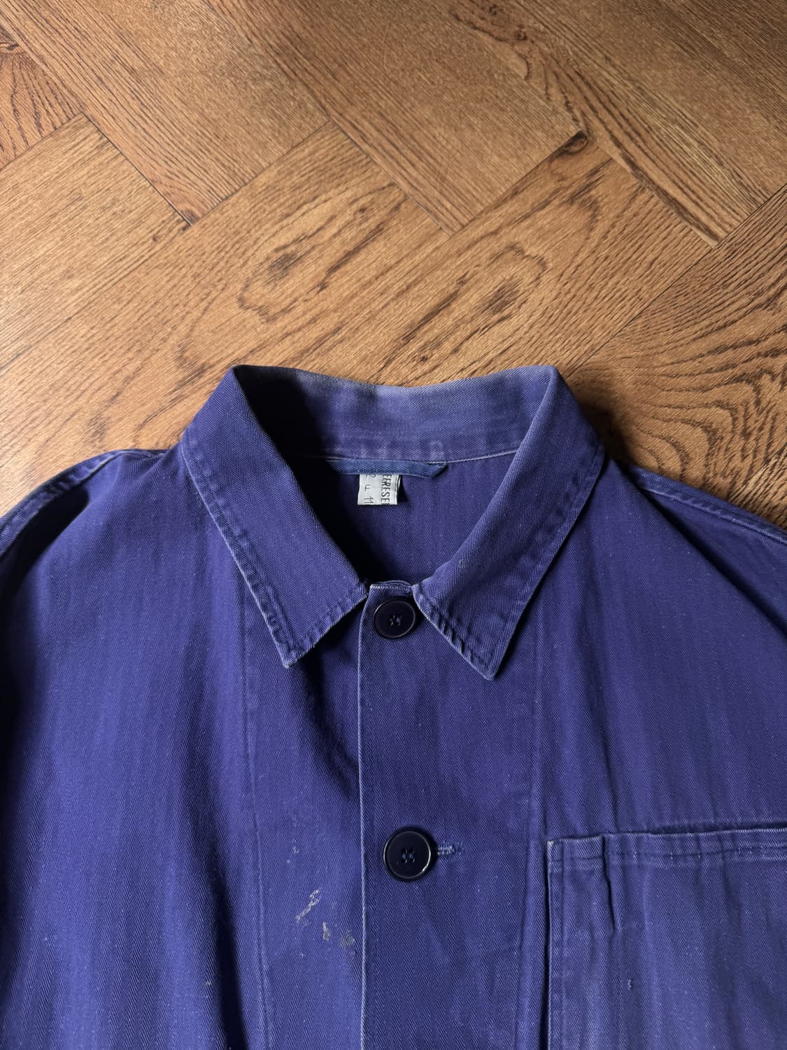 [L]90's 빈티지 워싱 헤링본 트윌 프렌치 워크자켓 상품이미지2