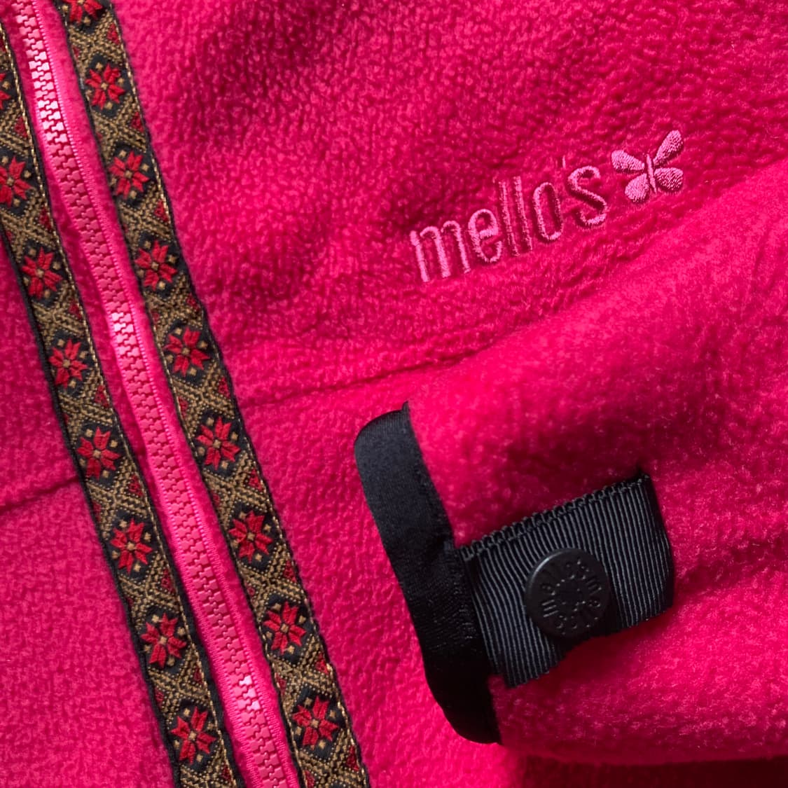 90's mello's 자수로고 푸시아 오버핏 폴라텍 플리스 자켓 집업  상품이미지3