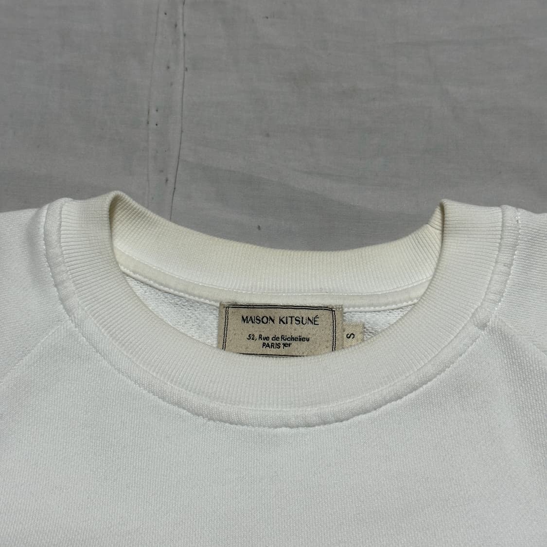 S 메종키츠네 여우 로고 화이트 맨투맨 상품이미지5