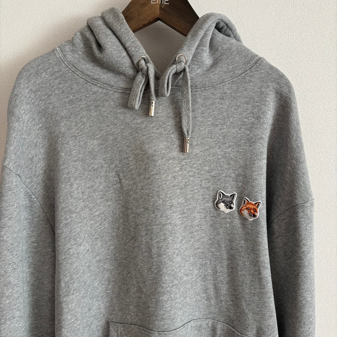 메종키츠네 더블 폭스 그레이 후드티 M 상품이미지4