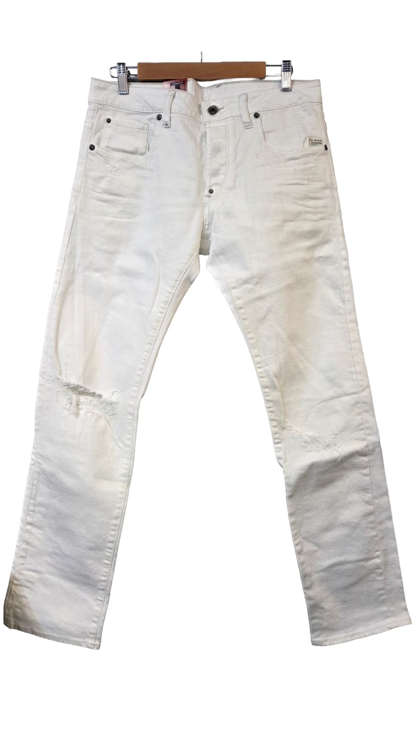 G-Star 화이트 데미지 청바지(W33/L32)남여공용 상품이미지1