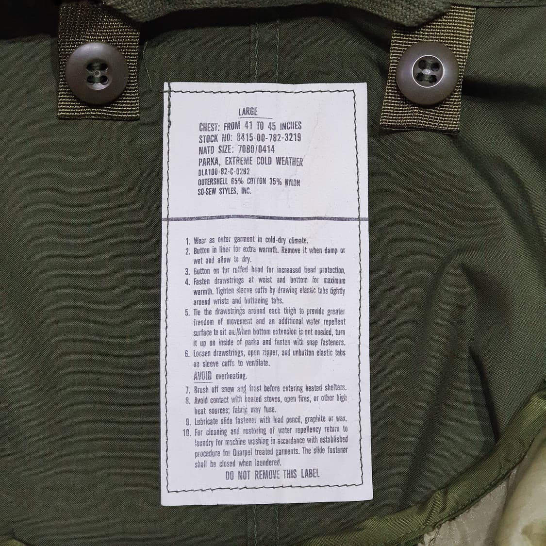 오리지널 미군 m65 피쉬테일파카 개파카 L 민트급 상품이미지9