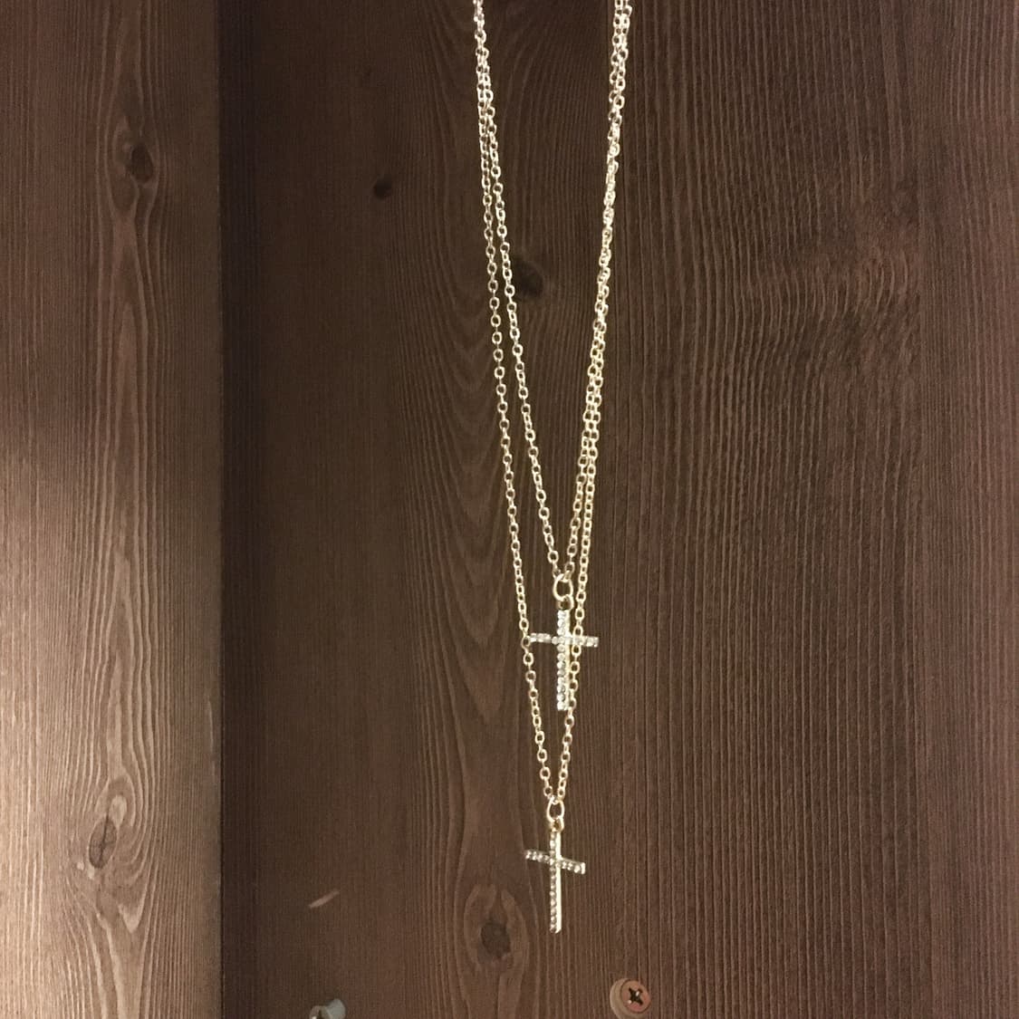 y2k 펑크 오네갸루 미니십자가 레이어드 목걸이 상품이미지2