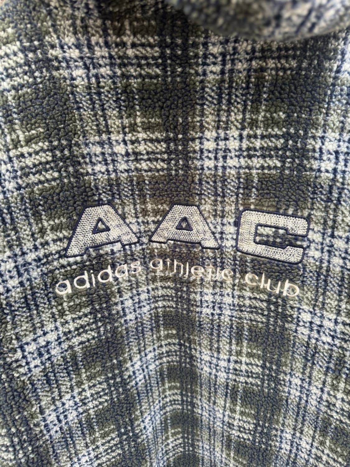 90s 아디다스 빈티지 올드스쿨 aac 타탄체크 쉐르파 플리스 자켓 상품이미지7