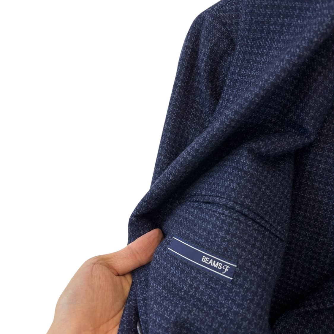 빔즈 아웃포켓 체크 블레이저 네이비 상품이미지4
