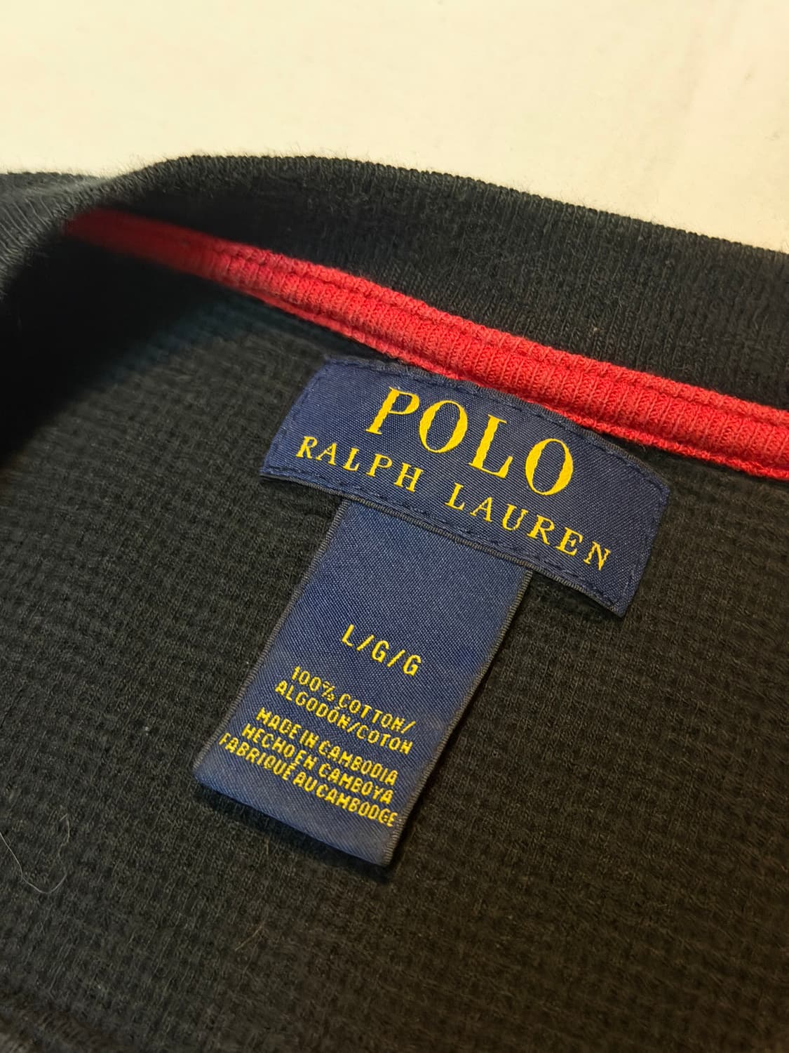 폴로 랄프로렌 와플 써멀 롱슬리브 블랙 상품이미지3