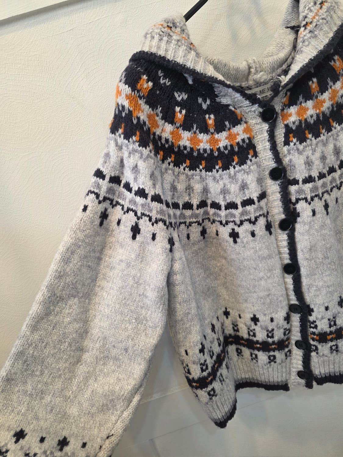 LOVE ME MORE 노르딕패턴 후드니트 가디건 상품이미지3