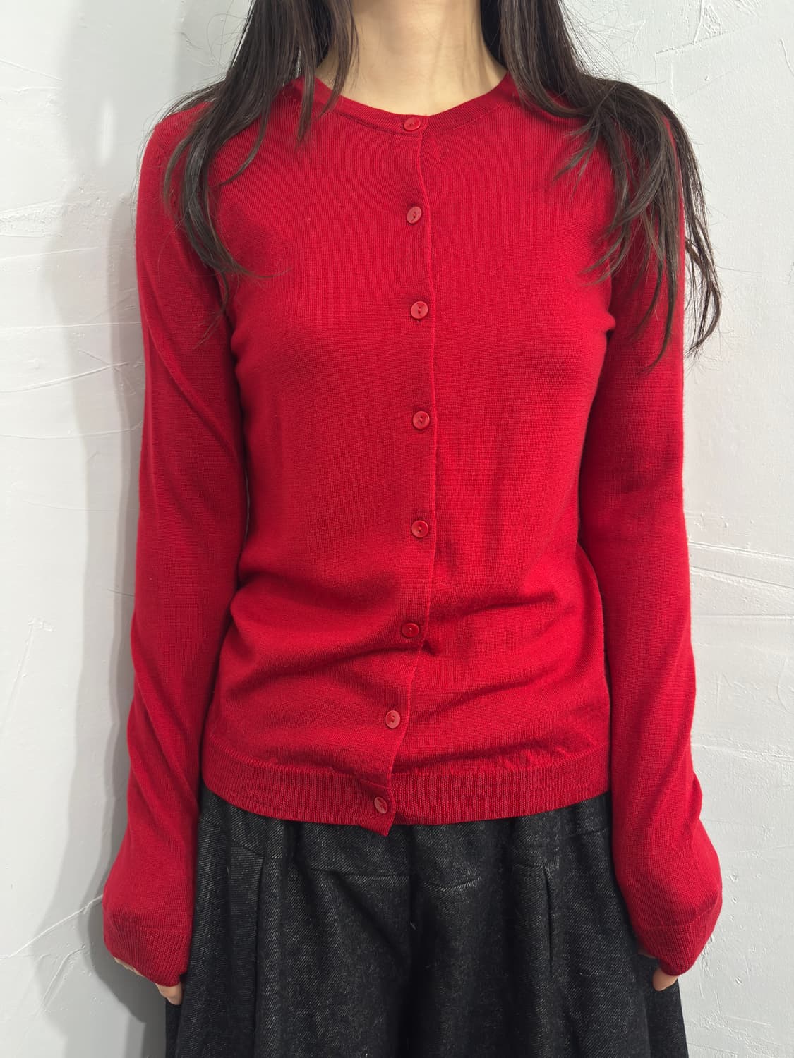 uniqlo red cardigan 상품이미지1