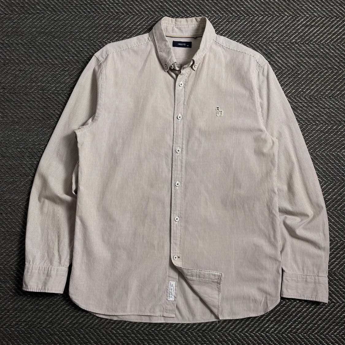 헤지스 자수로고 베이직 스트라이프 혼방 셔츠y 4618 상품이미지2
