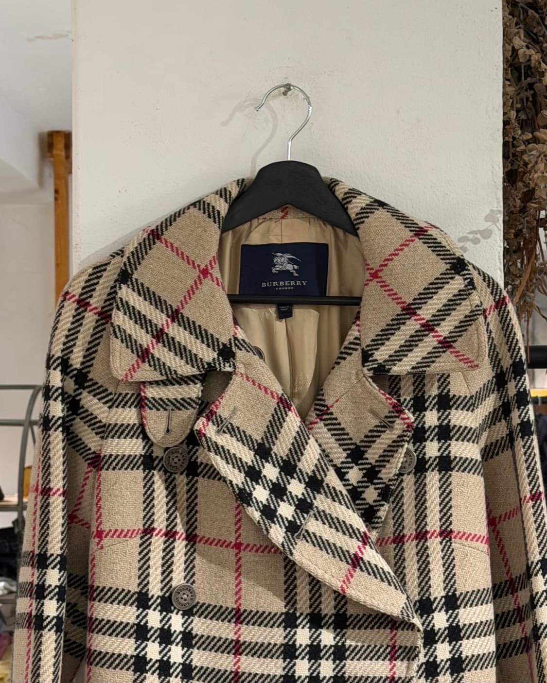 버버리 베이지 노바 체크 울 코트 상품이미지4
