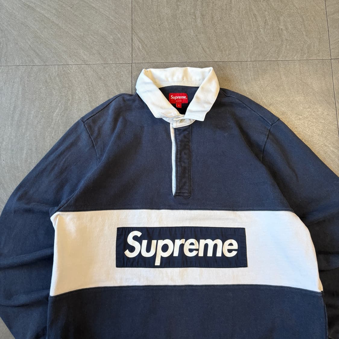 15Fw 슈프림 정품 네이비 럭비티 스웻셔츠 상품이미지2