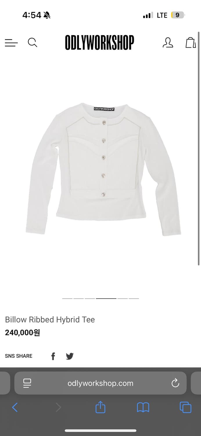 ODLYWORKSHOP Billow ribbed hybrid tee 상품이미지1