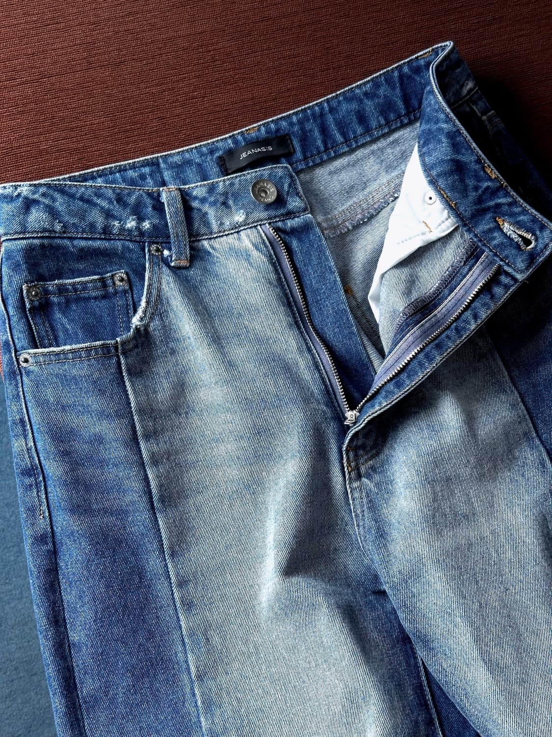 Rework design denim straight pants 상품이미지7
