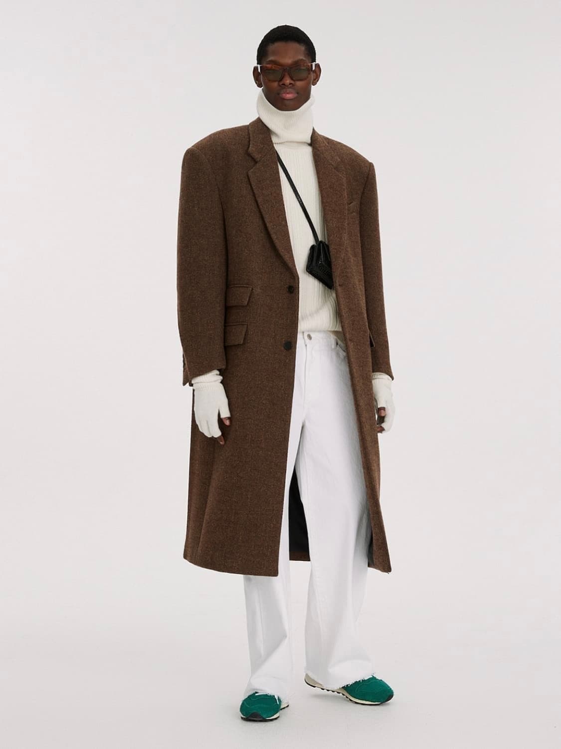 [L] 렉토 베를린 펠트 오버사이즈 싱글 코트 브라운 상품이미지4