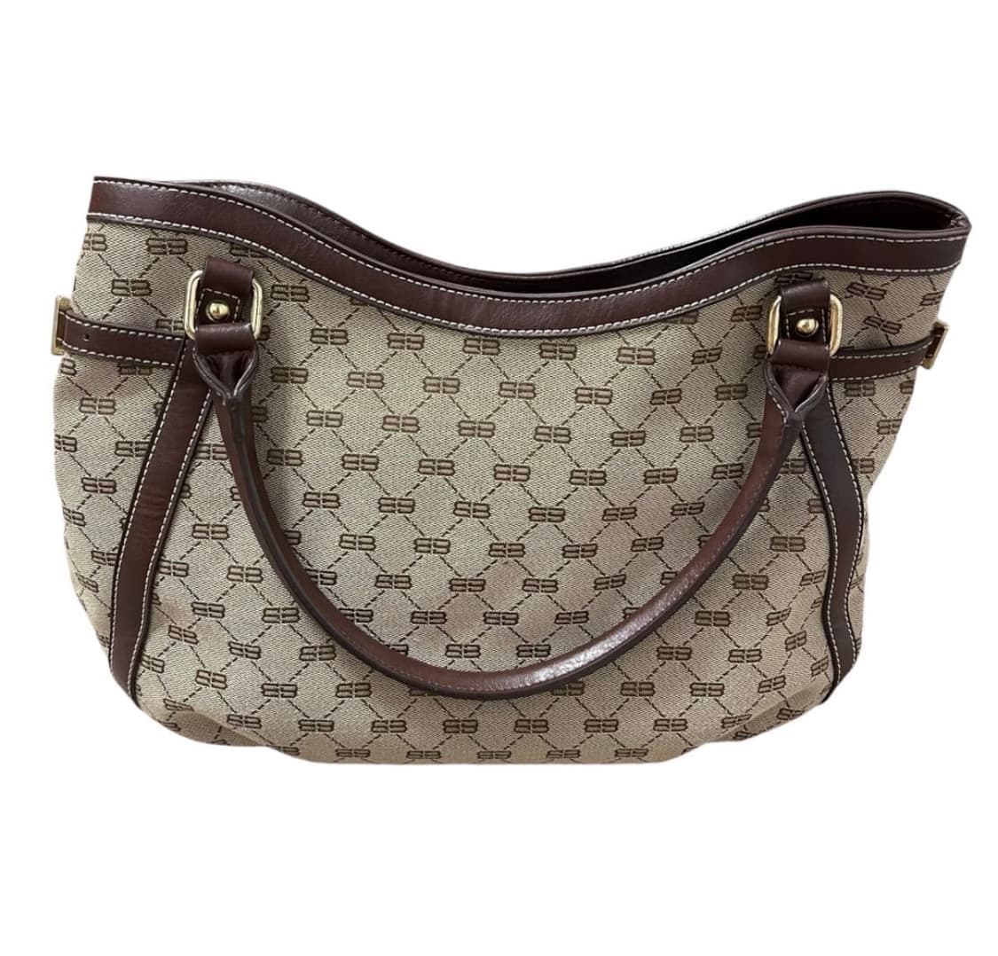 [OS] 00s 발렌시아가 빈티지 BB로고 숄더백 모노크롬 금강 상품이미지2