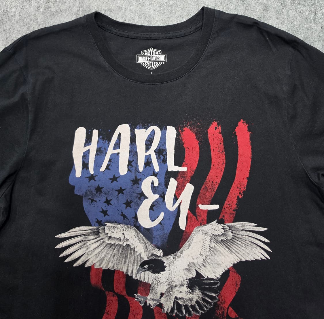 할리 데이비슨 이글 성조기 플래그 그래픽 반팔티 L 상품이미지3