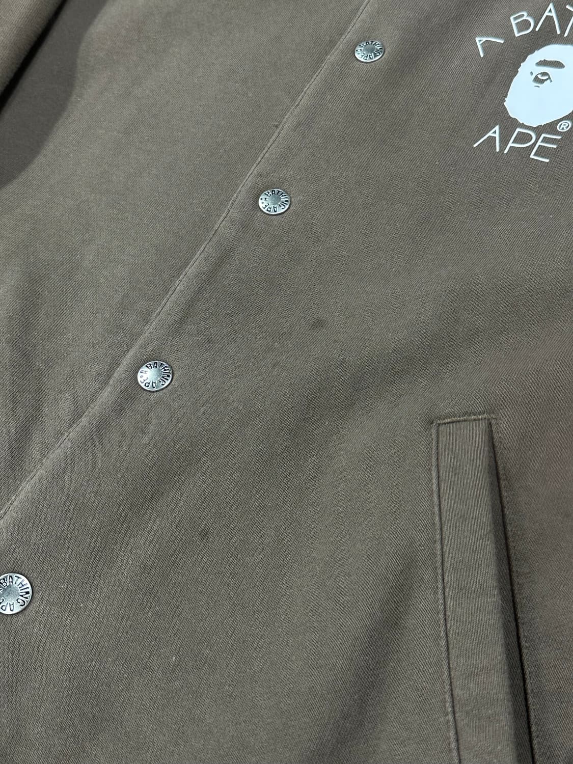 베이프 브라운 스웻 바시티 자켓 상품이미지6