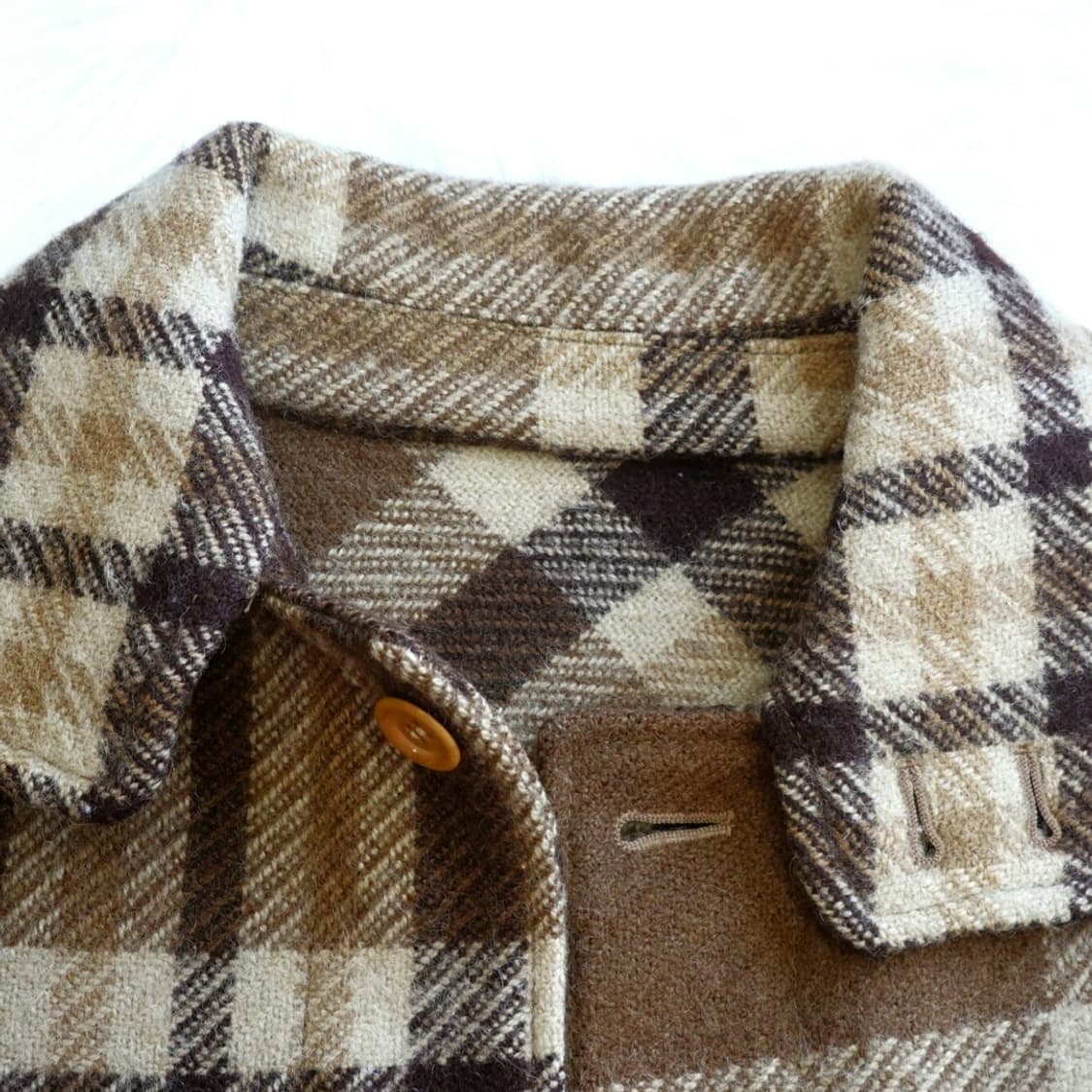 빈티지 헤비울 하이넥 체크 셔츠자켓 1840 상품이미지4