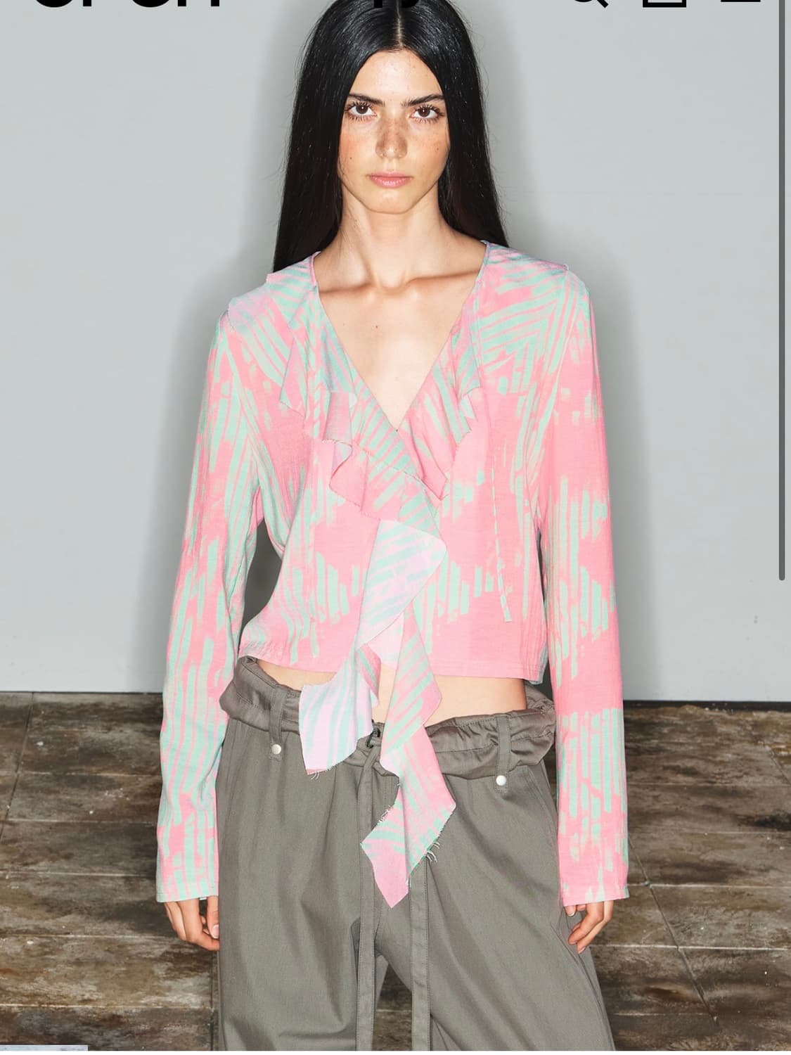 [THEOPEN PRODUCT] PRINTED FRILL TOP blue 상품이미지5