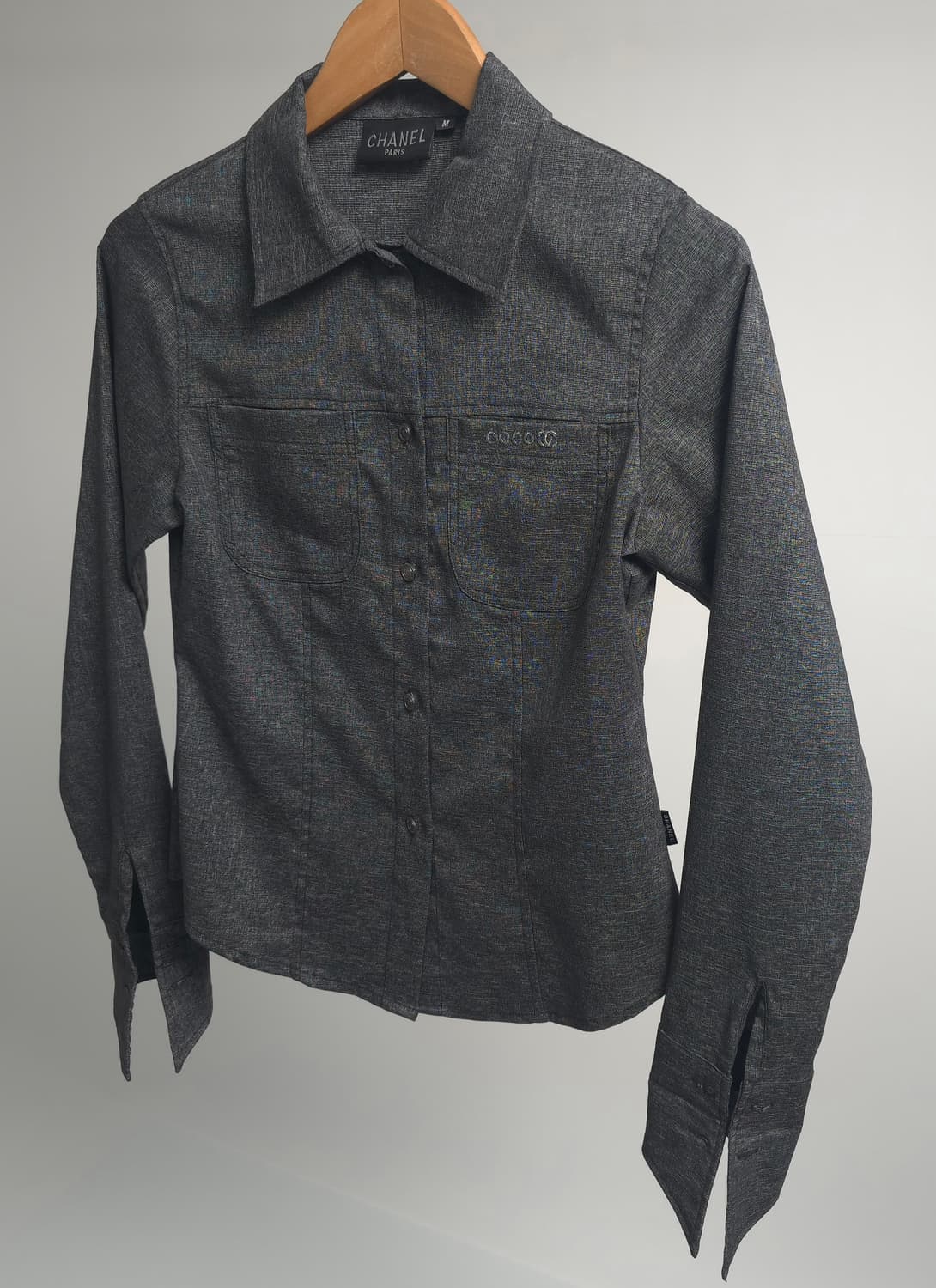 샤넬 정품 CHANEL 2002SS 아카이브 COCO 빅로고 셔츠 자켓  상품이미지3