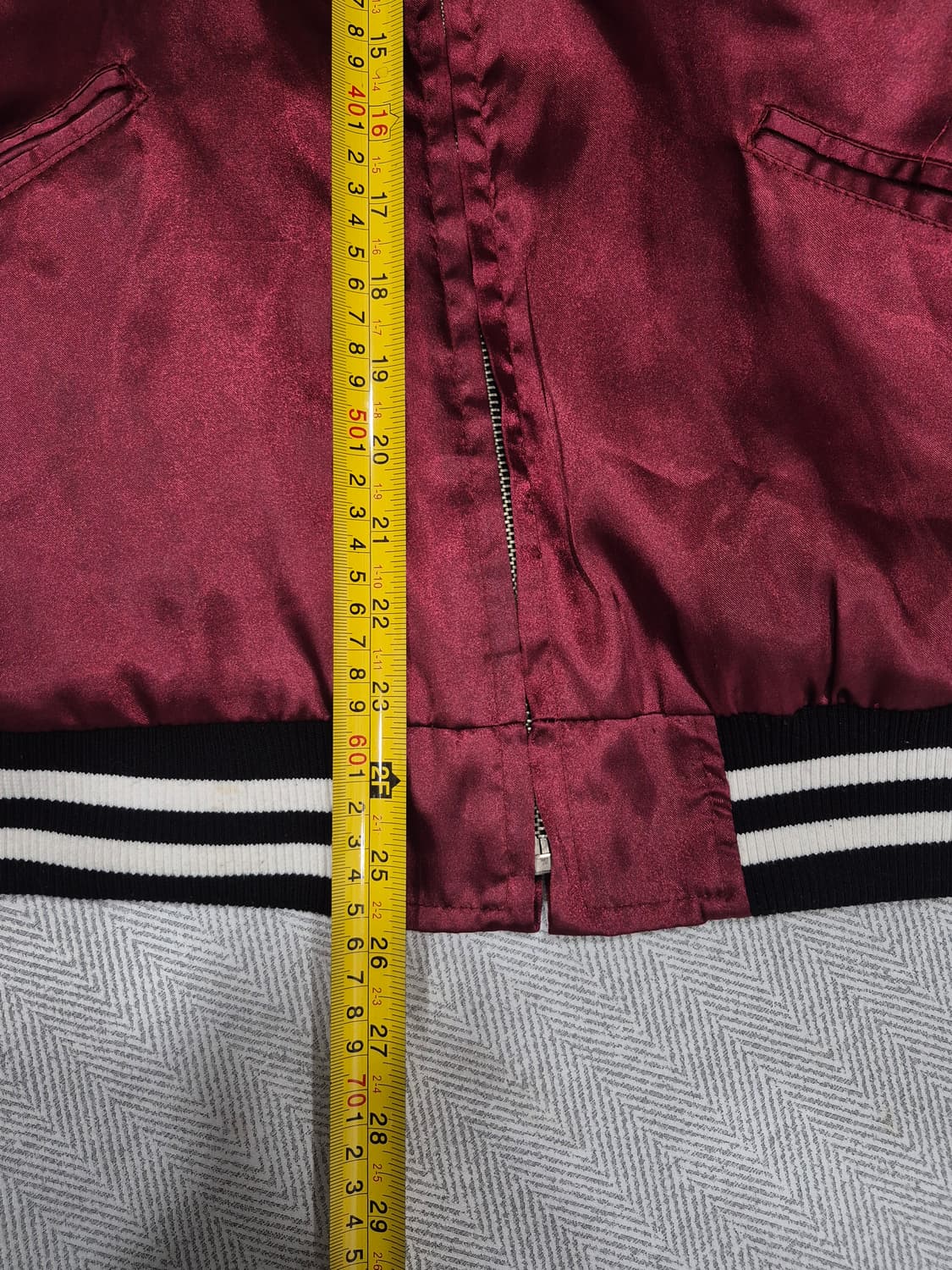 어커버 스카쟌 자수 점퍼 버건디 자켓남성 95사이즈 상품이미지10