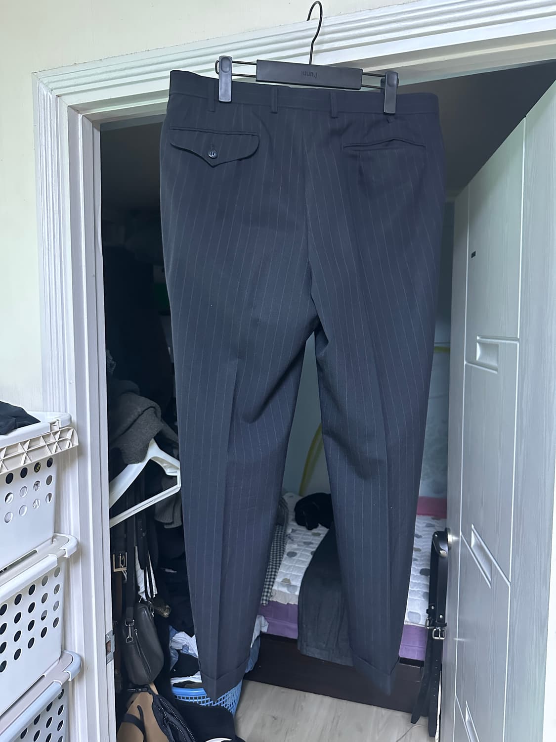 [34] 울 스트라이프 투 턱 슬랙스 상품이미지3