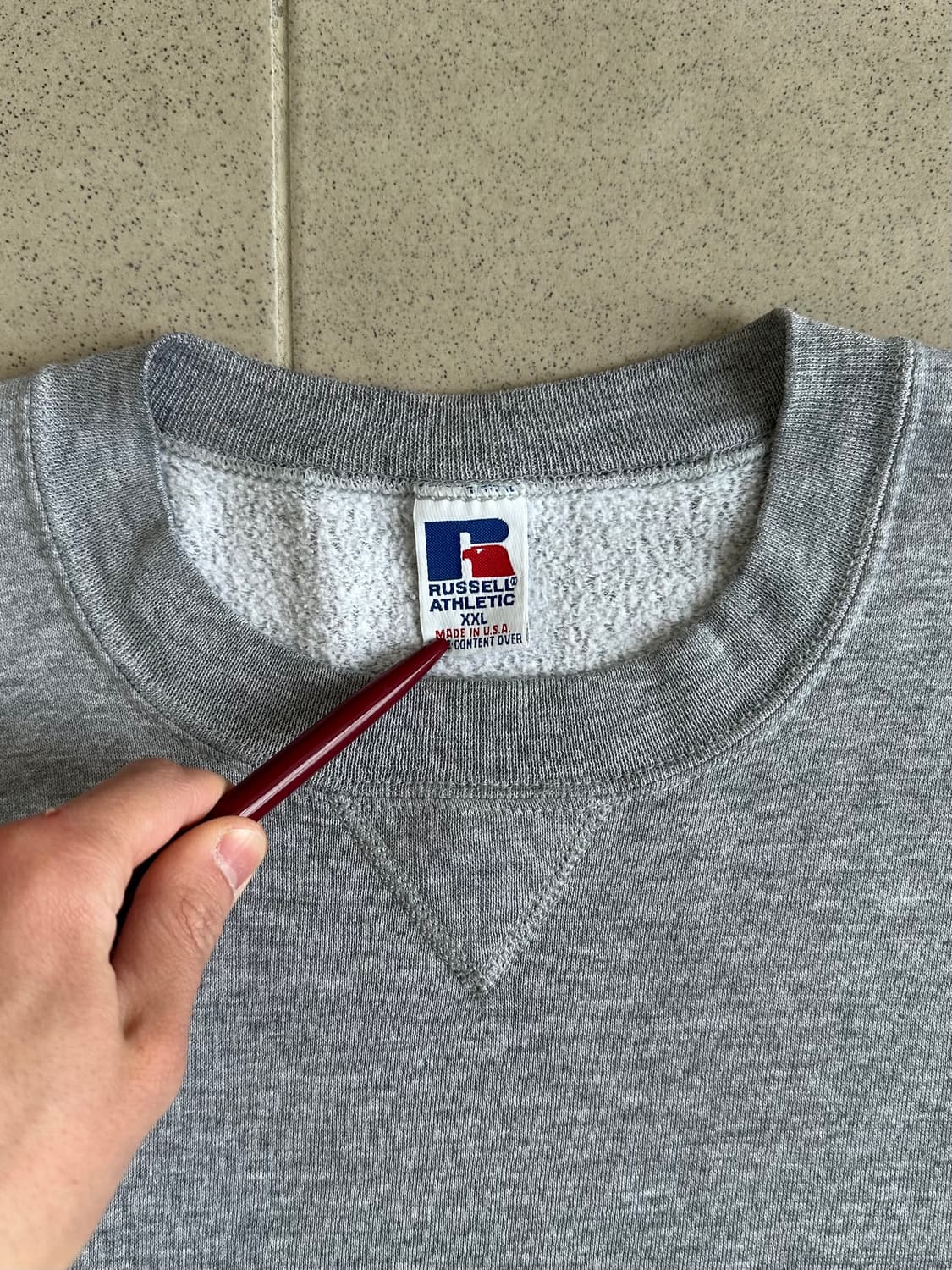 90s 빈티지 러셀 스웻셔츠 그레이 XXL USA 상품이미지6