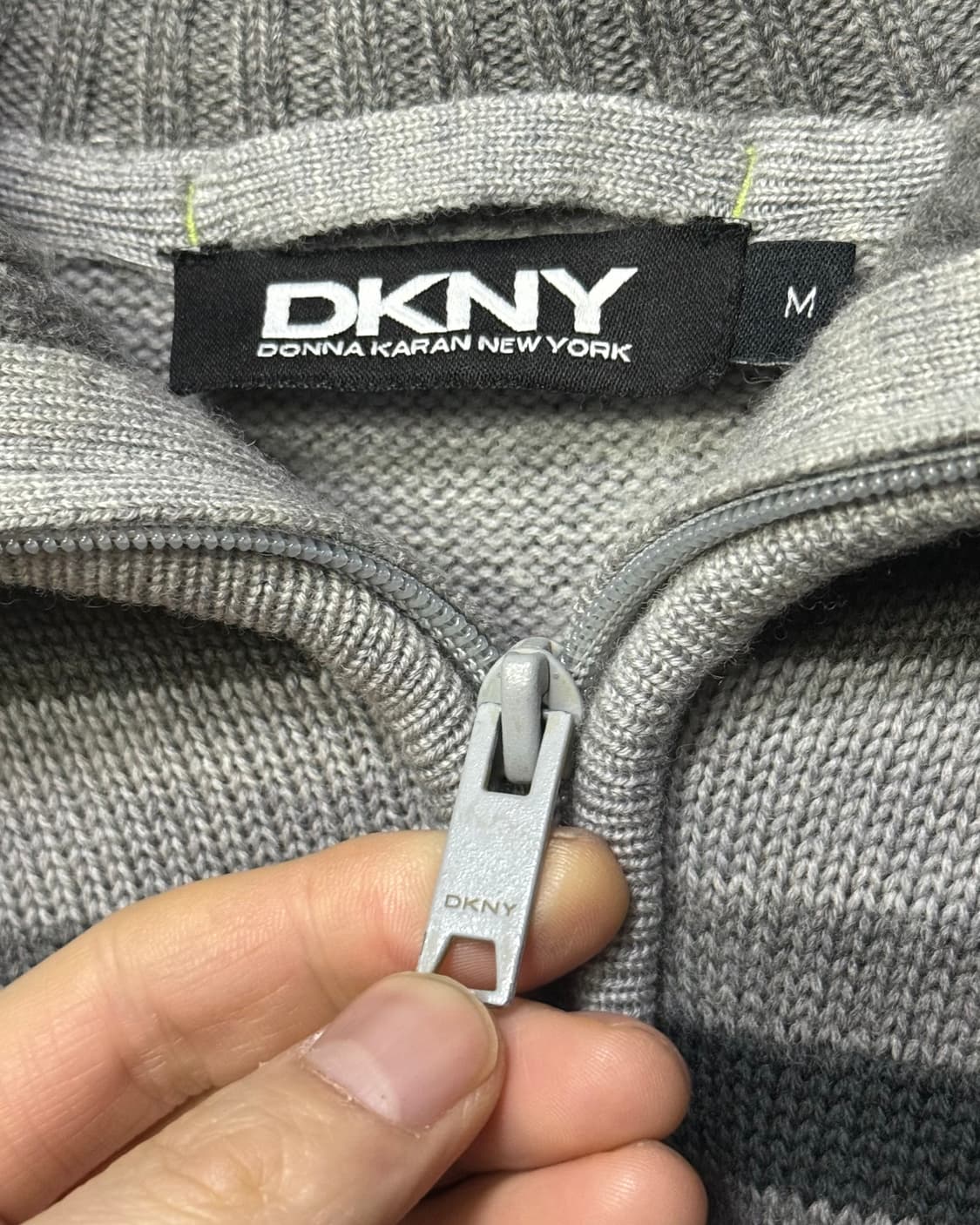 DKNY 도나카란 스트라이프 메리노 울 니트 집업 M 95 뉴욕 미니멀 상품이미지5