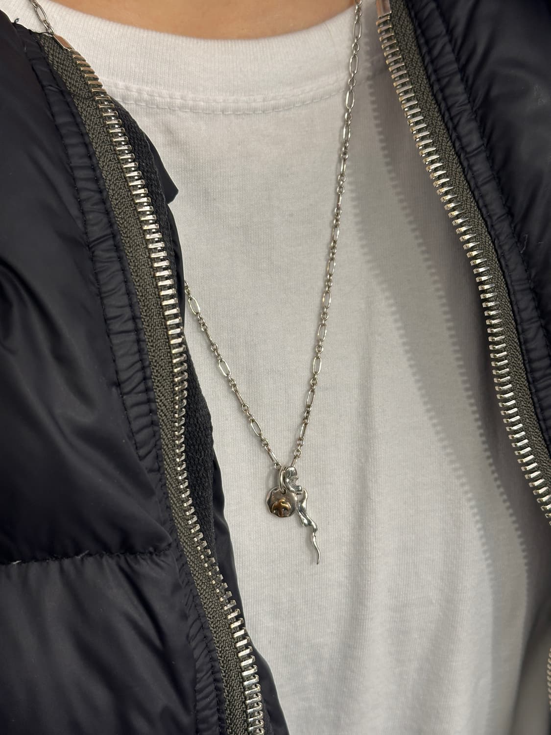 Fluid Line Charm 925Silver Necklace 상품이미지5