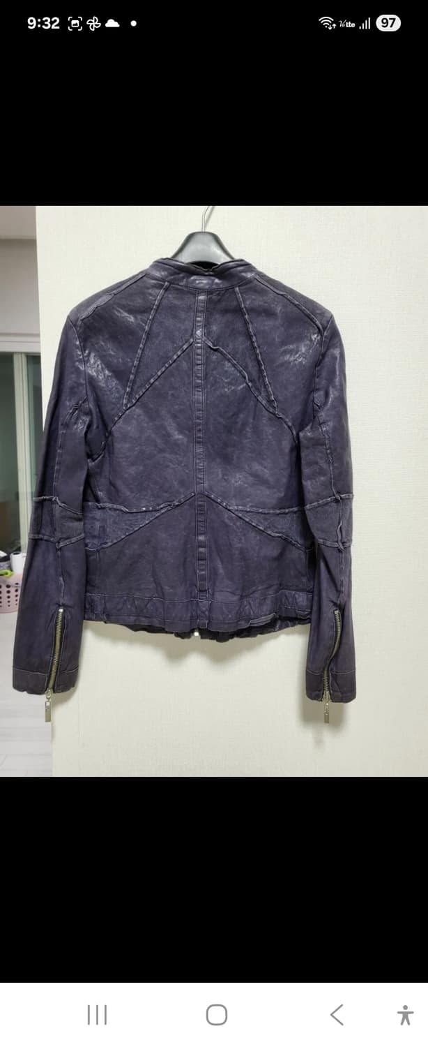 (새제품)버건디/블랙/퍼플컬러 이태리산 배지터블 양가죽 자켓44-66 상품이미지4