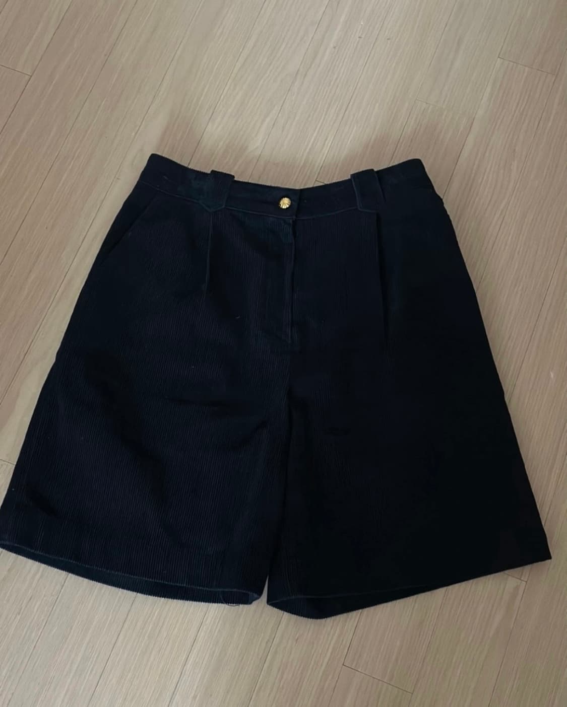 시엔느 폴코 팬츠 코듀로이 숏츠 겨울 골덴 반바지 네이비 S 상품이미지4