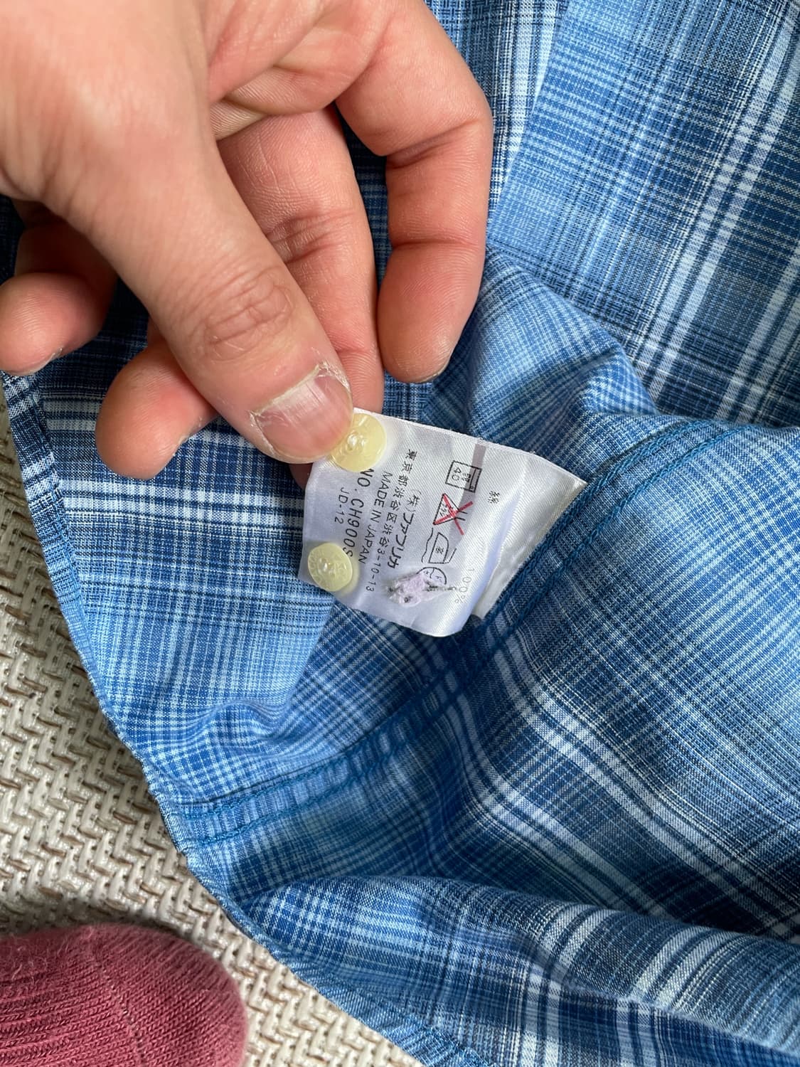 라코스테 스카이블루 체크 반팔셔츠  J04112 상품이미지5