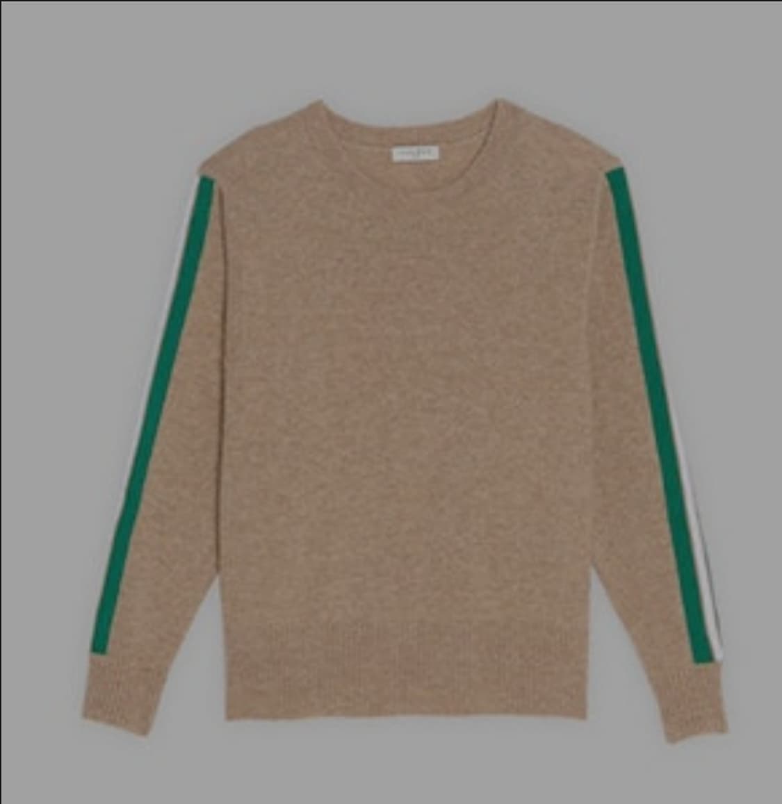 산드로 배색라인 라운드넥 니트 탑 44~66 상품이미지2