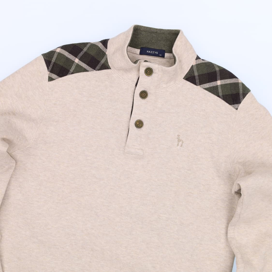 100 헤지스 숄더 체크 반폴라 하프넥 니트 4231 상품이미지3