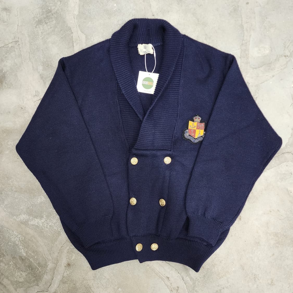 로얄 플레이트 숄카라 금장 니트 가디건 상품이미지1