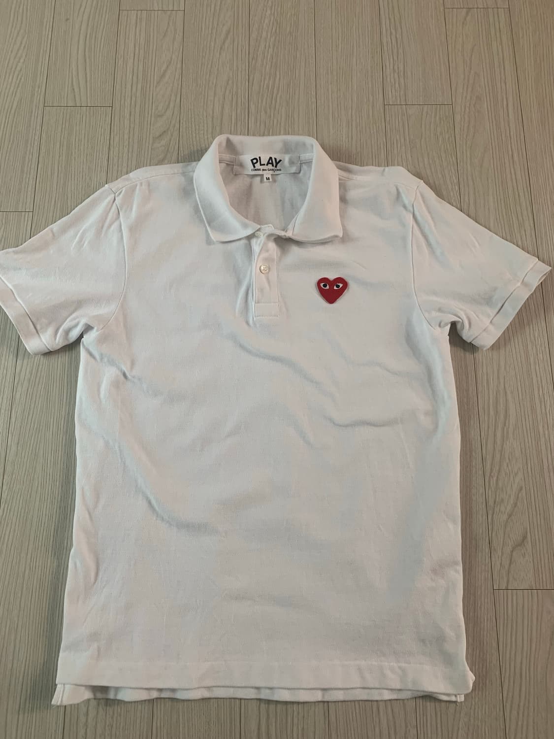 꼼데가르송 플레이 흰색  카라반팔 상품이미지1