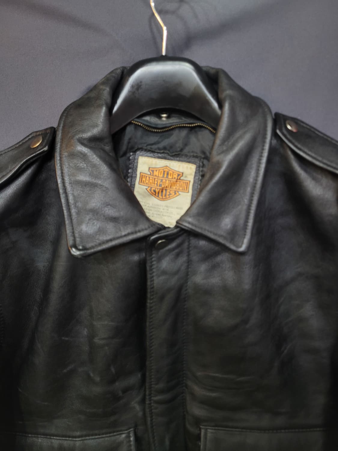 HARLEY DAVIDSON 할리데이비슨 빈티지 리얼 레더 라이더 자켓 상품이미지2