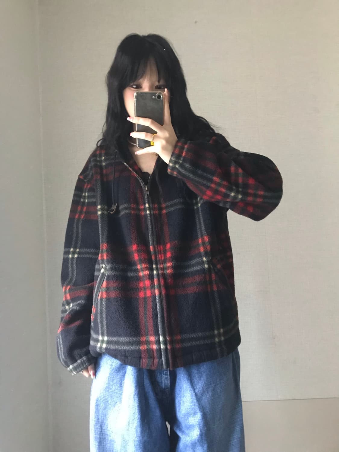 폴로 USA 체크 후리스 집업 상품이미지1