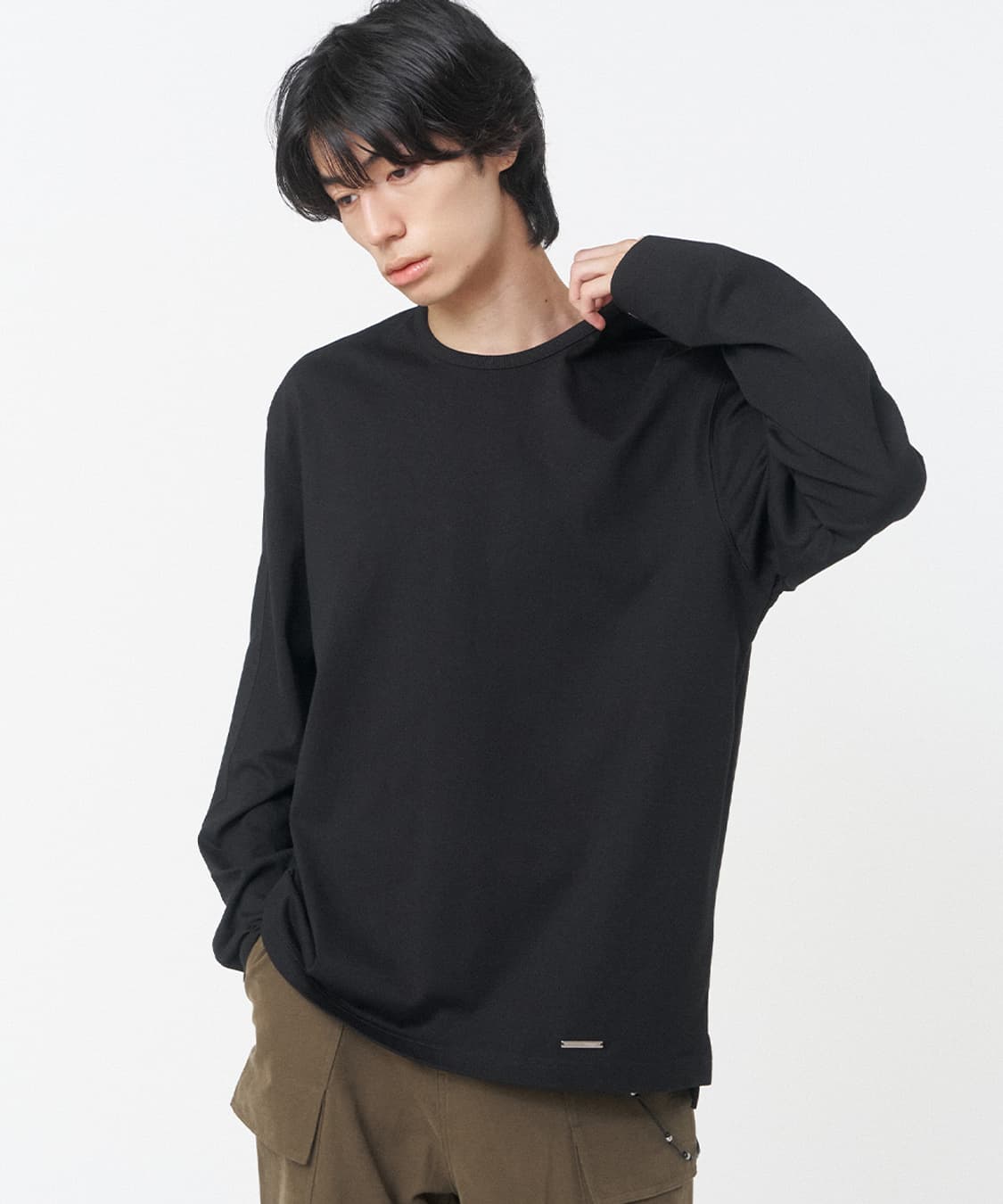 미세키 서울 Basic layered long sleeves BLACK  상품이미지1