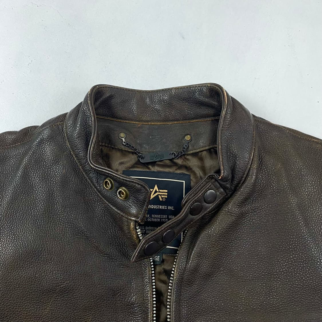 알파인더스트리 브라운 소가죽 레더 자켓 (100) 상품이미지6