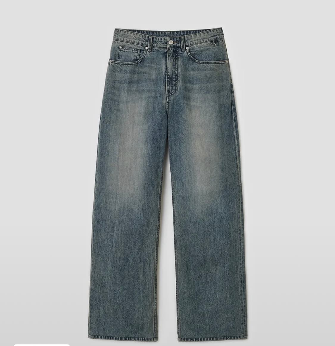 벨리에-미드 와이드 데님 팬츠 - 스모크 인디고 상품이미지1