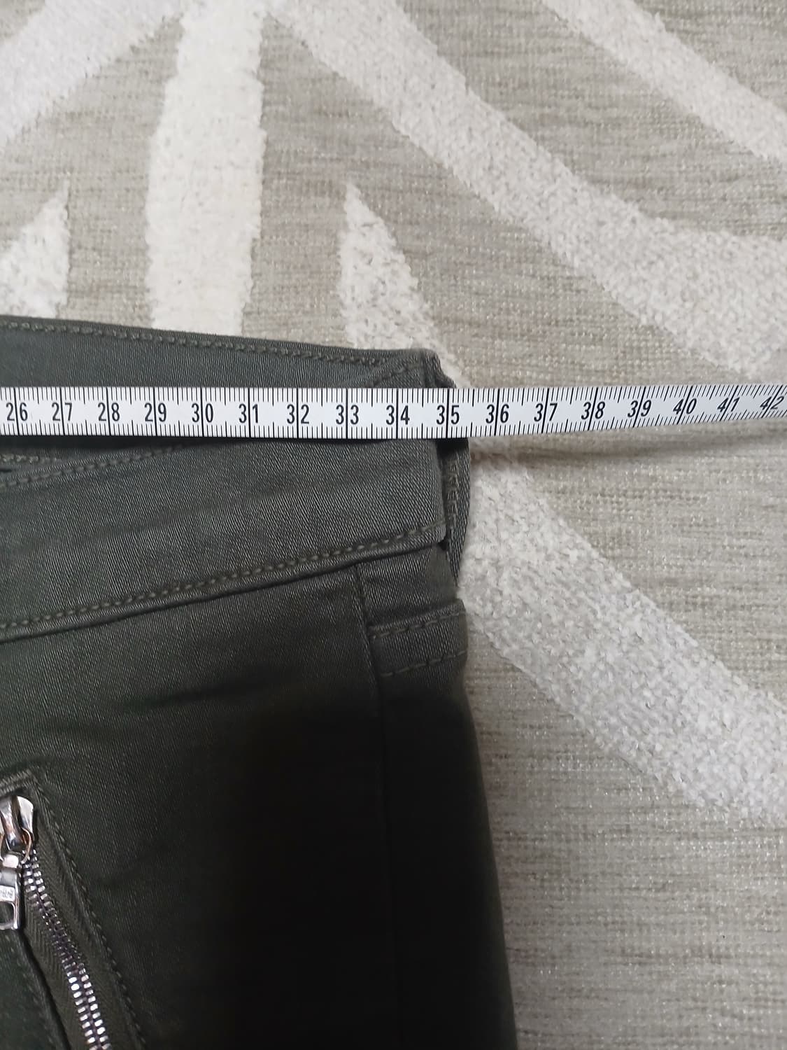 제이브랜드 지퍼 디테일 카키 스키니 바지  상품이미지7